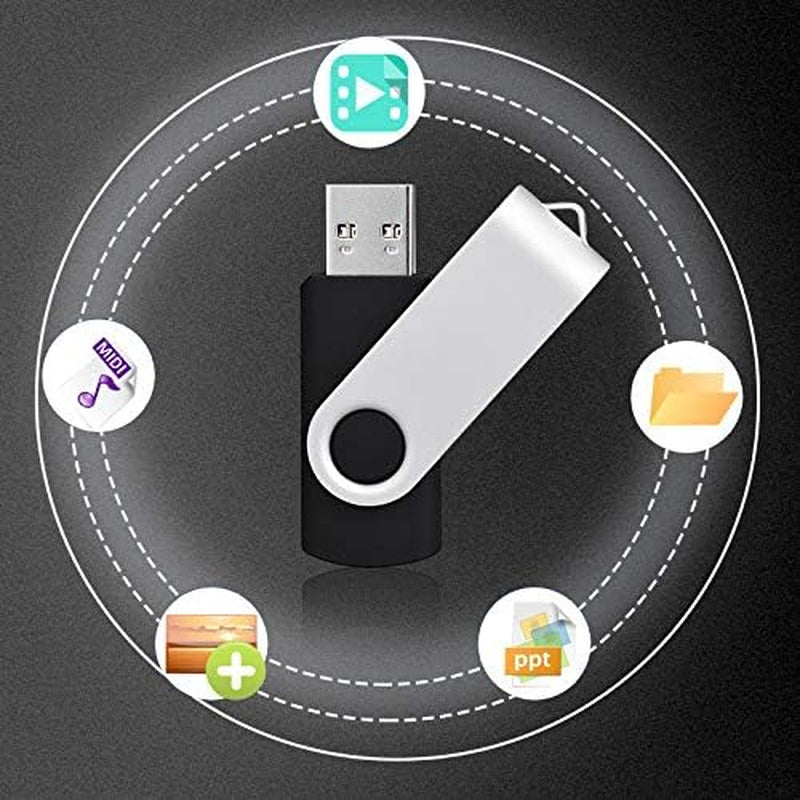 16GB Flash Drive 10 Pack USB Flash Drive 16 Gb  Thumb Drive Memory Stick Zip Drive USB 2.0, 5 Colors (Black, Blue, Green, White, Red)