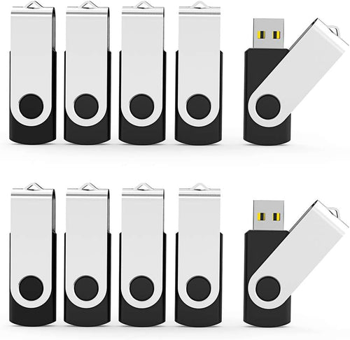 2GB Flash Drives 20 Pack 2GB USB Flash Drive Bulk USB 2.0 Thumb Drives Swivel Zip Drive (2 GB, Black)