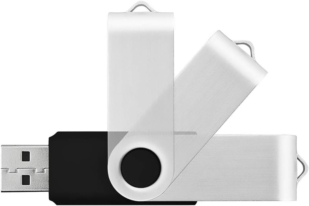 Flash Drives 32GB,  20 Pack 32 GB Flash Drive Bulk USB Flash Drives 32GB USB 2.0 Thumb Drive Swivel Memory Stick USB Drive (32GB, Black)