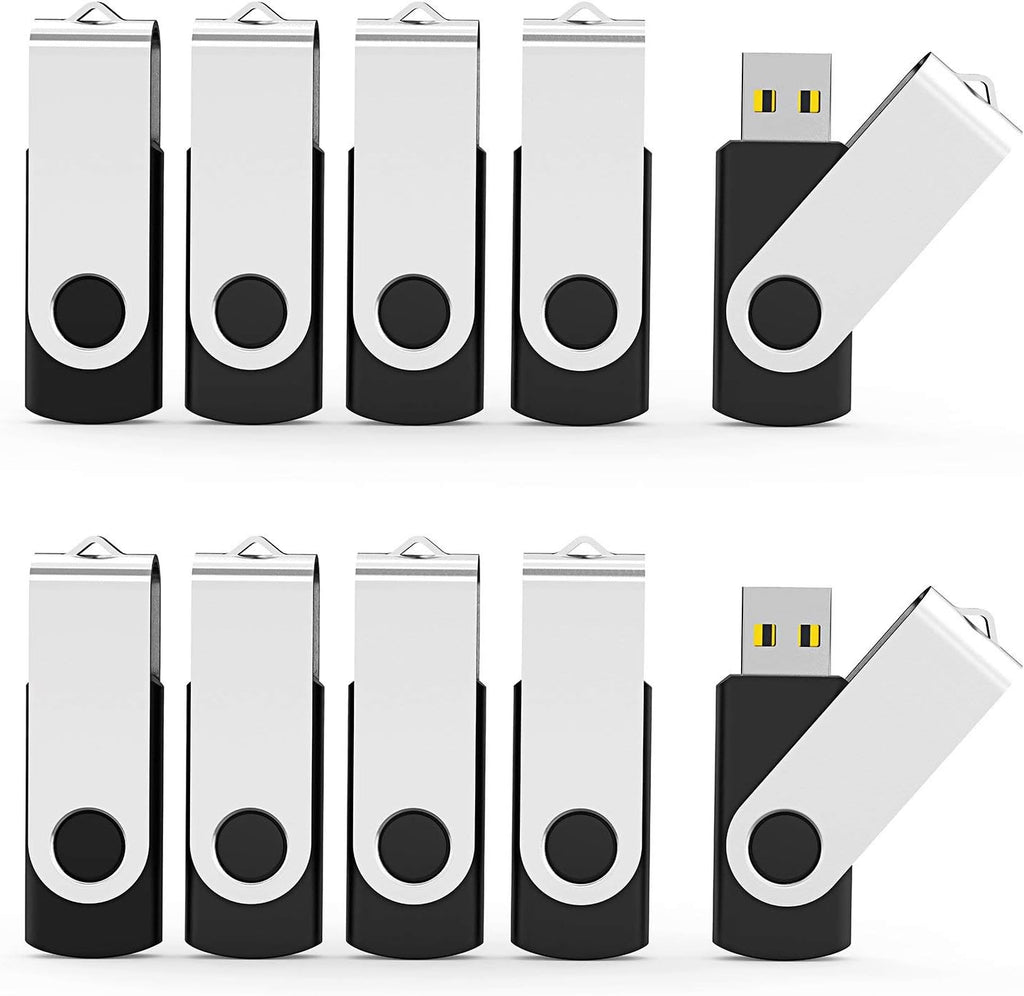 Flash Drives 32GB,  20 Pack 32 GB Flash Drive Bulk USB Flash Drives 32GB USB 2.0 Thumb Drive Swivel Memory Stick USB Drive (32GB, Black)